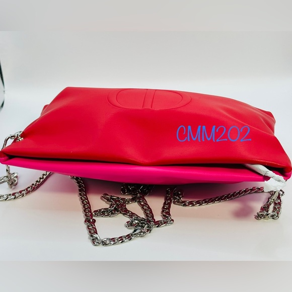 DIOR Pink & Red Crossbody Beauty Pouch on Chain - Picture 3 of 5